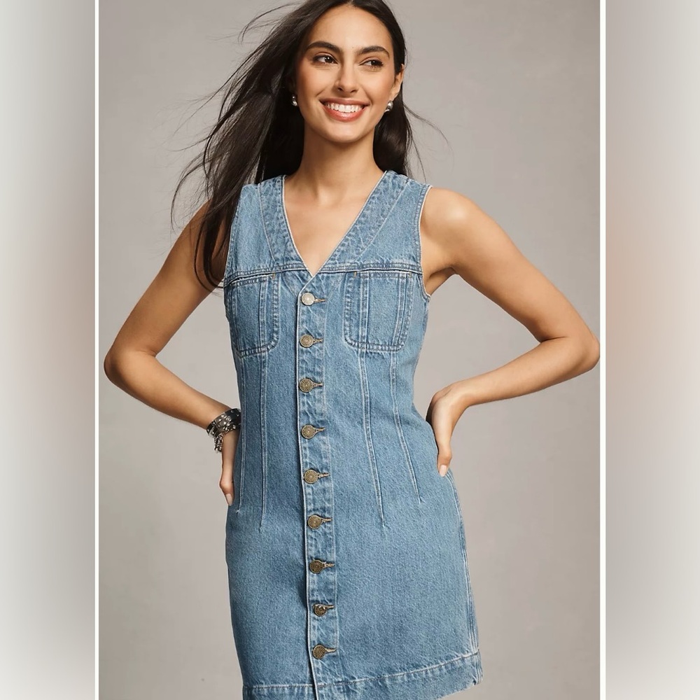 Frame Trucker Denim Mini Dress in size Medium